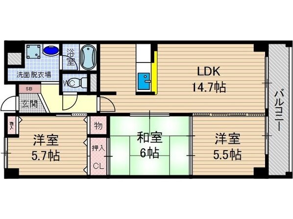 リヴェール茨木の物件間取画像